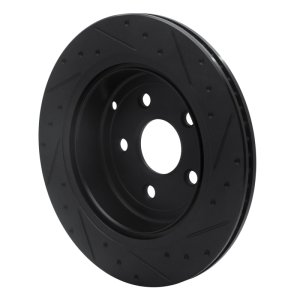 Chevrolet SS Brake Rotor (1) - Rear Left - R1 Concepts - Drilled & Slotted - Black - `08-`17